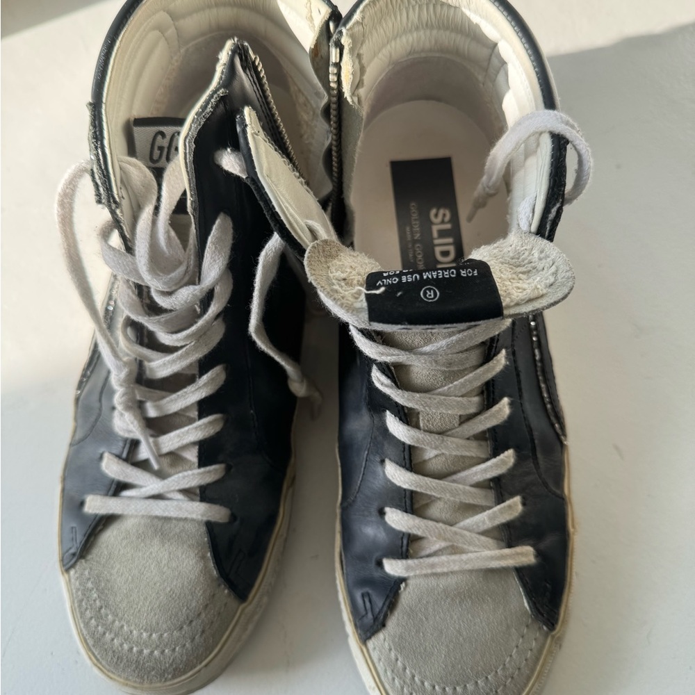 Golden Goose Black and White Slide Sneakers - Picture 2 of 3